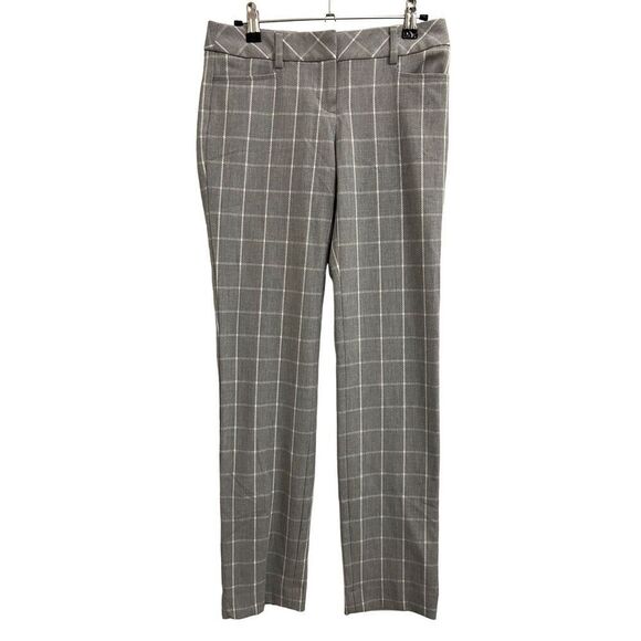 Express gray windowpane plaid Columnist pants size 00R - Picture 1 of 10